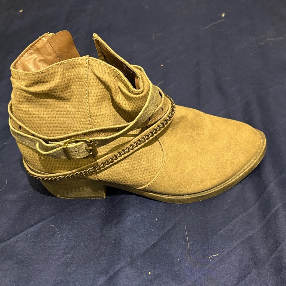 Jellypop Tan Ankle Boots with Buckle Detail